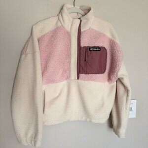 Columbia Cream and Pink Fleece Jacket